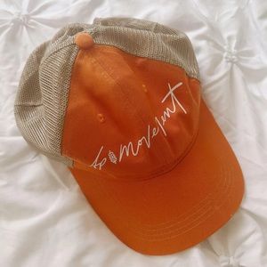 Free People Orange Trucker Hat